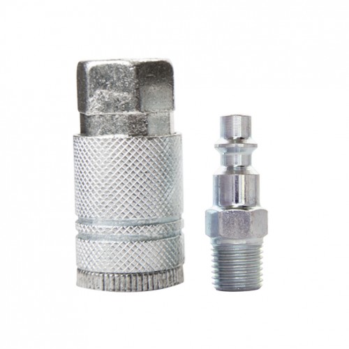 Set de niple y cople ZAMAK de 1 4   6.35mm  NPT 41025
