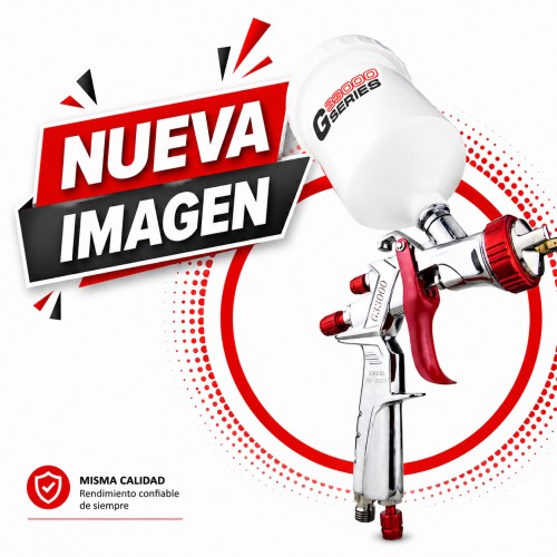 Pistola de gravedad LVLP, vaso de 600ml, boquilla 1.3mm GONI, Modelo 